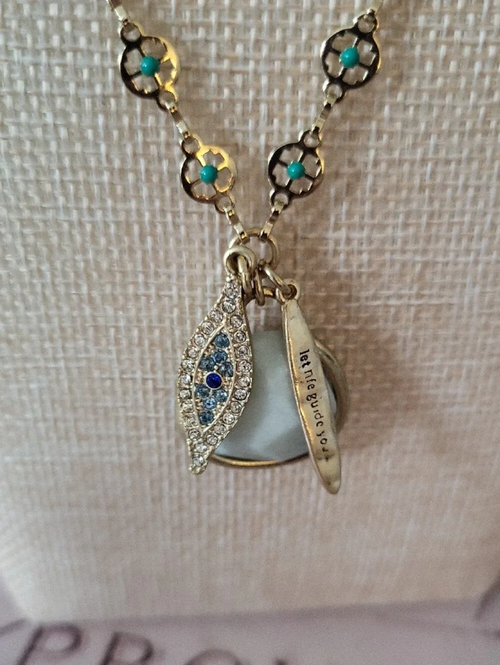 lonna & lilly Gold Necklace and Earring Set with Green Accents